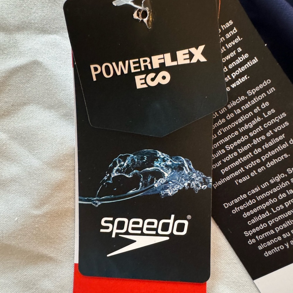Men’s Navy Blue PowerFlex Eco Swim Brief Speedo - Size 28 - Picture 3 of 6